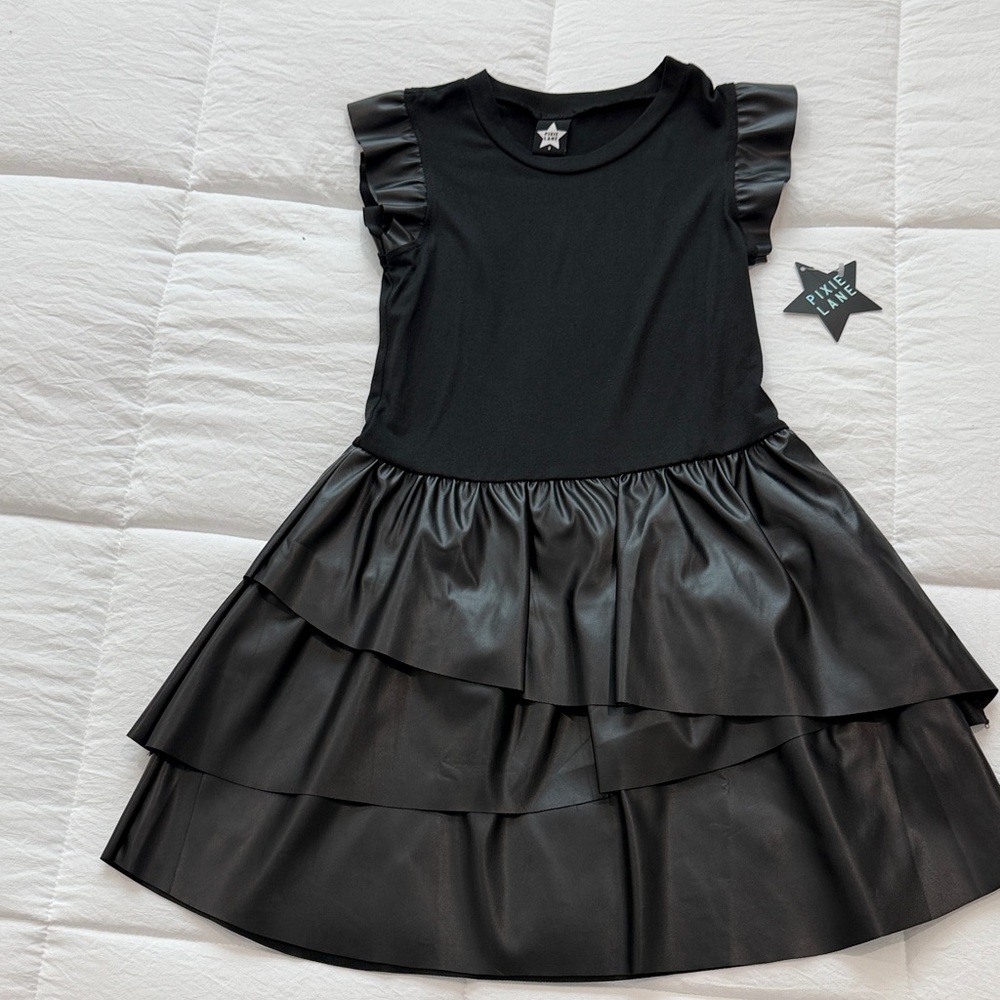 Black Pixie Lane Brand Ruffled Kids Dress